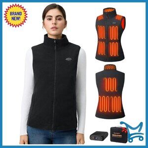 Heated Fleece Vest with Battery Pack 10 Heating Zones for Women